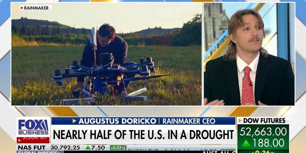 Rainmaker CEO Augustus Doricko discussing cloud seeding on Fox Business
